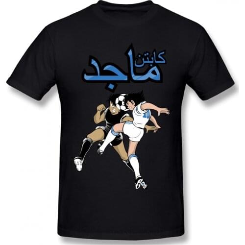 Men Clothing Captain Tsubasa About Football Anime T-Shirt Captain Majed Fashion Short Sleeve