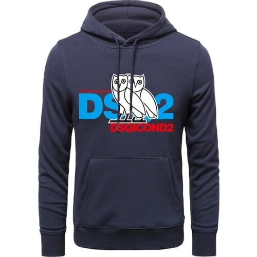 Dsq2 winter owl style new warm thick Mens Hoodie 100% cotton casual long sleeve Unisex hoody dsq2 Hoodie sweatshirt for men