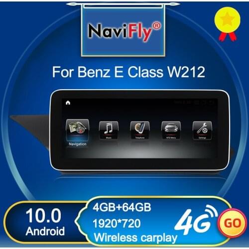 NaviFly Wireless Carplay Android 10 Car Multimedia Player For Mercedes Benz E class W212 E200 E300 E400 E500 Four doors Sedan