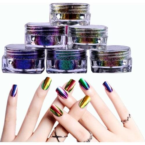 Neon Glitter Magic Mirror Powder Holographic Chameleon Aurora Nail Chrome Pigment Glitters Nail Decoration