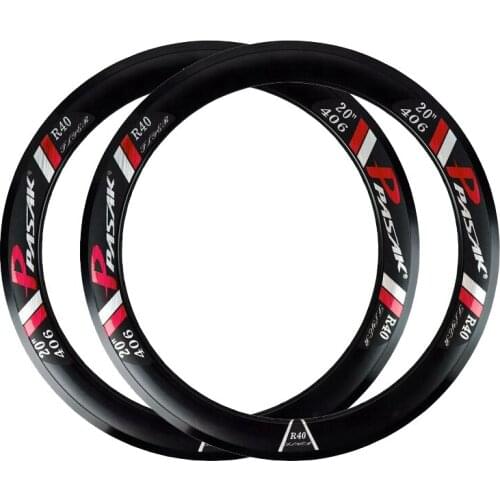 Pasak 20 Inch Bicycle Rim 406 451 Aero Rims 40mm Depth 24 Holes Use For Disc C V Brake 1-1/8" And 1-3/8" Tire Bike Parts
