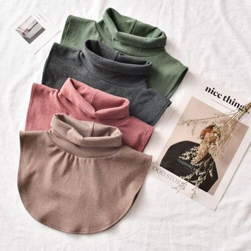 All-match Fake Turtleneck Detachable Collar Women Accessories Striped Autumn Winer Warm Slim Victorian T Shirt Cotton