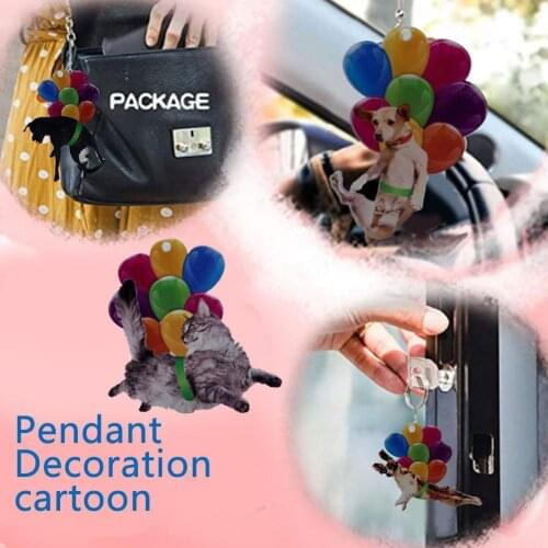 Cat Dog Car Hanging Ornament With Colorful Balloon Car Hanging Ornament Car Interior Decor Home Decor Decoration
