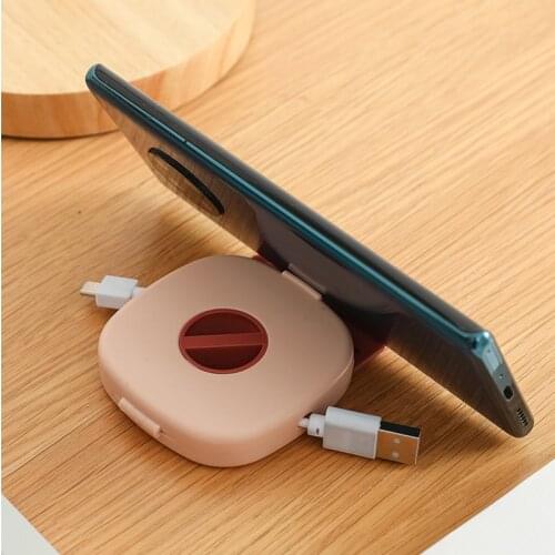 Portable Ear Buds Cable Wrap Case with Mobile Phone Holder Desk Accessories Earphone Wire Organizer Winder Cable Organizers