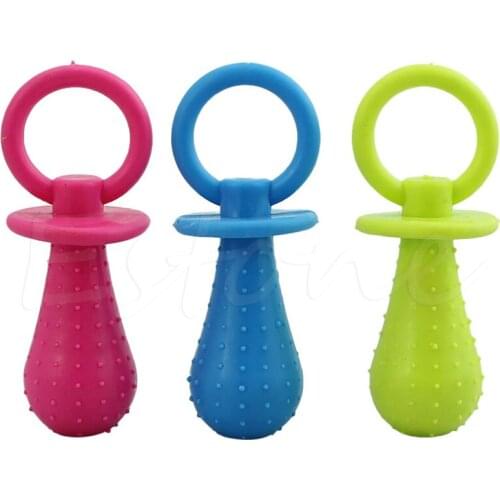 Rubber Pacifier Small Bell Training Play Molar Ring Chew Toy for Pet Dog Cat