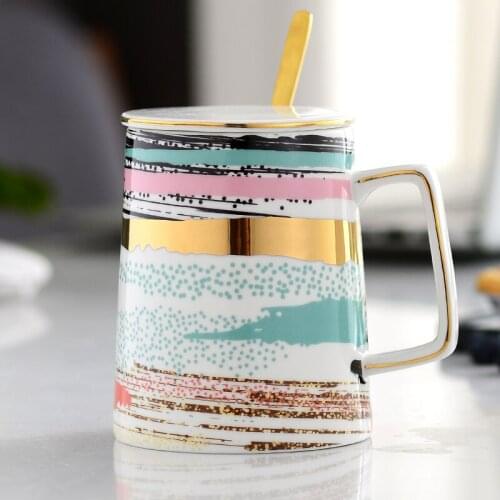 Luxury Bone China Mug Coffee Creative Travel Home Gardon Coffee Mug And Saucer Ceramic Tazas Desayuno Kitchen Supplies QOO50MK