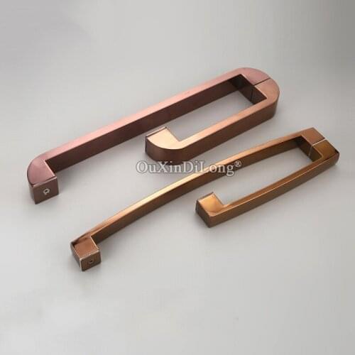 Top Designed Stainless Steel Frameless Shower Cabin Glass Sliding Door Handles Glass Door Pull / Push Handles Rose Gold