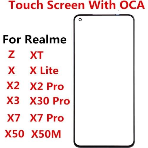 RealmeXT Outer Screen For Realme XT 6.4" Front Touch Panel LCD Display Out Glass Cover Lens Phone Repair Replace Parts