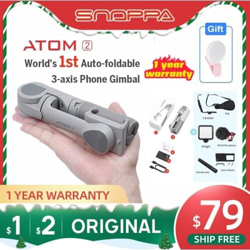 Snoppa atom 2 3-Axis Handheld Gimbal Foldable Pocket-Sized Stabilizer for iPhone 12 X huawei p30 Gopro hero 7 PK smooth4 mini mx