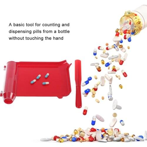 1Set Pills Counting Tray Counter Dispenser Pharmacy Spatula Doctor Pharmacists Tool