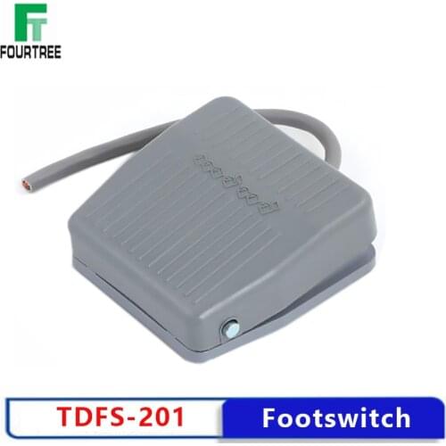 1PCS Footswitch Foot Momentary Control Switch Electric Power Pedal SPDT Grey TDFS-201 10A 250V