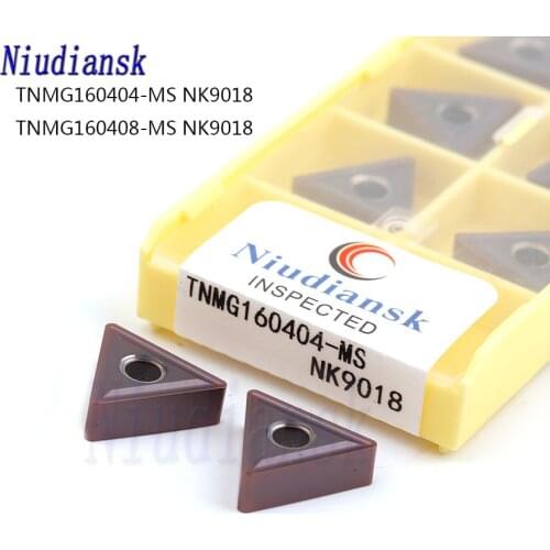 10Pcs TNMG160404 MS TNMG160408 MS NK9018 100%Original CNC Turning Inserts CNC Metal Lathe Carbide Inserts Stainless Steel Tools