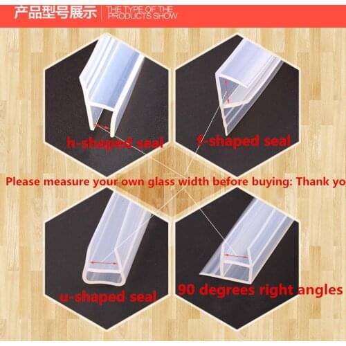 2M Silicone Seals Sliding Door Screen Shower Door Window Barn Bathroom Sealing 6 8 10 12mm Glass Fixture Accessories Custom Made