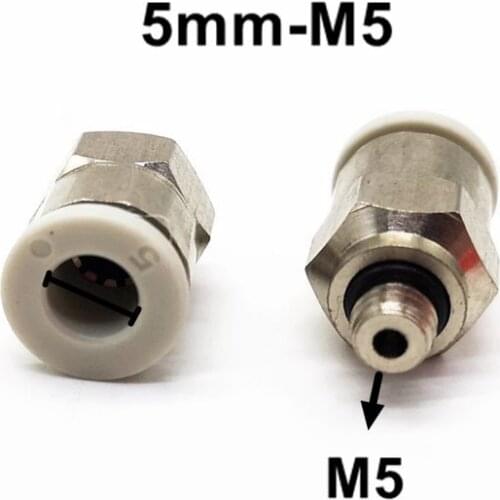 5pcs/lot 5mm Tube M5 Thread Pneumatic Fitting Quick Joint Connector PC5-M5