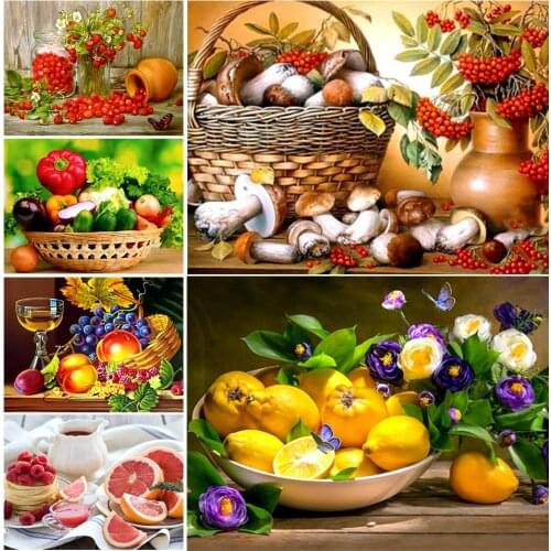 5D Diy Diamond Painting Full Square Fruit Landscape Cross Stitch Embroidery Diamond Mosaic Scenery Picture Rhinestones Decor