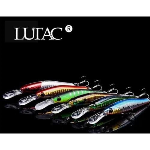 6 pcs mixed color LUTAC hard bait minnow fishing lures minnow bait suspending wobbler lures fishing bait