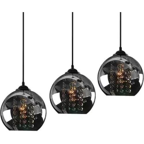 3 Heads Black pendant lights sail lang restaurant three word chassis led creative stage crystal pendant lamp