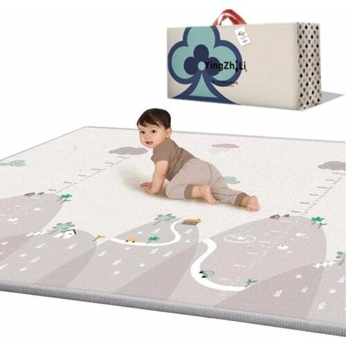 200x180x1cm Double-sided Kids Rug Foam Carpet Game Playmat Waterproof Baby Play Mat Baby Room Decor Foldable Child Crawling Mat