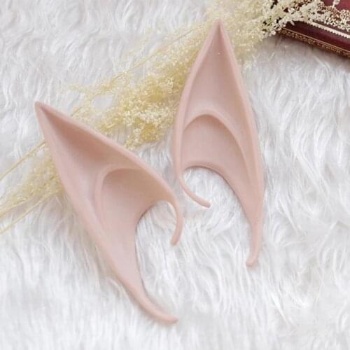 Halloween Latex Elf Ears 1Pair High Simulation Soft False Ears Props Anime Fairy Cosplay Costumes Vampire Christmas Party Mask