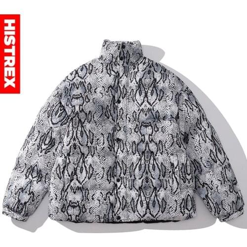 HISTREX Snake Grain Mens Down Jackets Coat 2021 Menswear Parkas Casual Zipper Puffer Fashion Down Jacket JW982