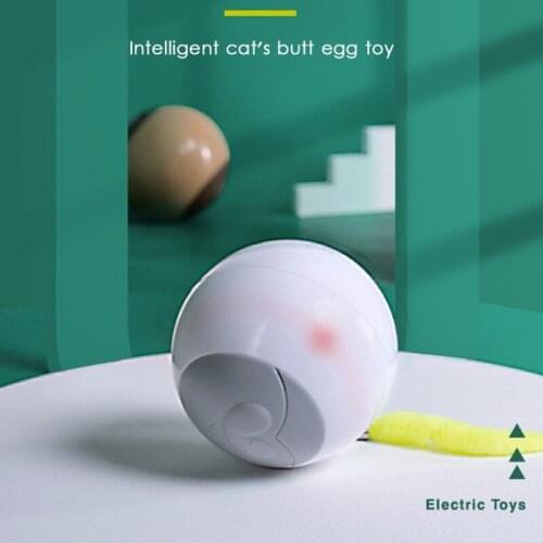 Cat Toys Ball Interactive Catnip Funny Smart USB Rechargeable Automatic Self Rotating Colorful Led Bells Small Tail Toys For Cat