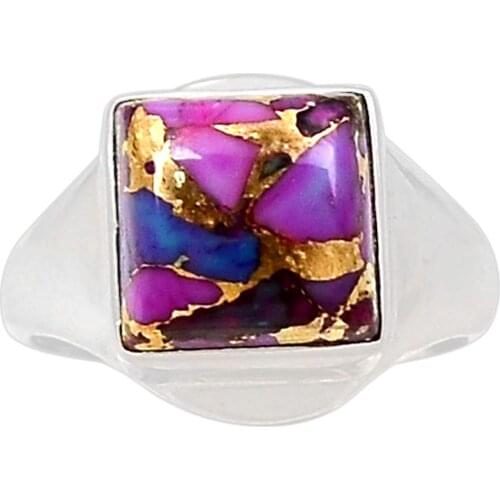 Genuine PURPLE TURQUOISE Ring 925 Sterling Silver Jewelry,USA Size :6.5, MHBAR3708