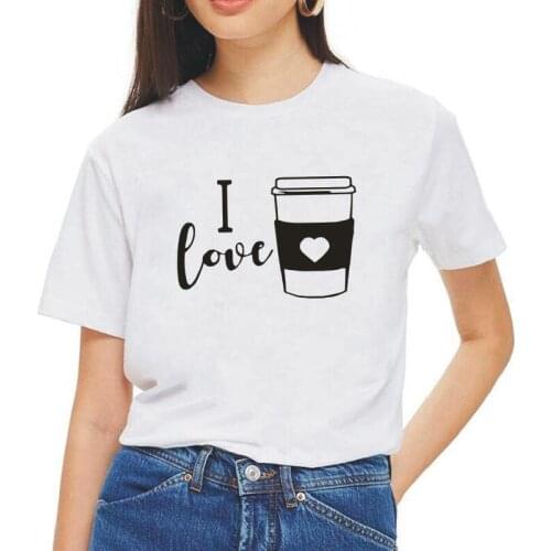 Love Cup Couple Print T Shirt Women Tops Summer Short Sleeve Harajuku Tee Shirt Femme Plus Size Casual T-shirt Camiseta Mujer