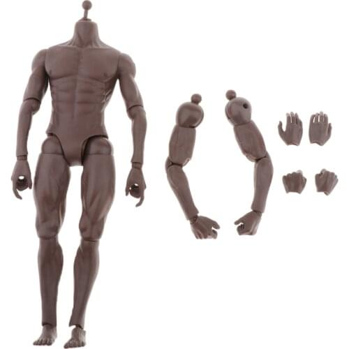 1/6 Flexible Black Skin Muscular Body Model for Faith Action Figure