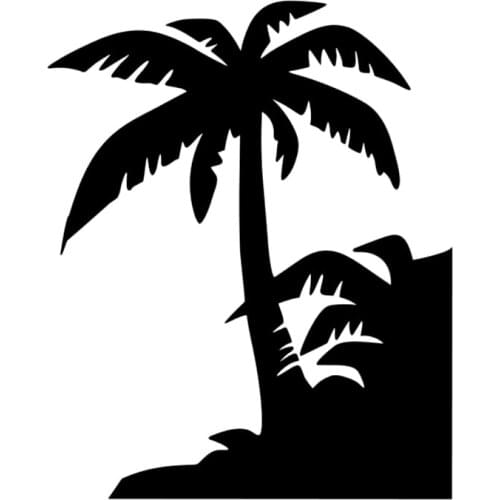 Novel Seaside Coconut Tree Fun Car Stickers PVC Personality Fashion Auto Window Covers Up Scratches Exquisite Decals Decorate