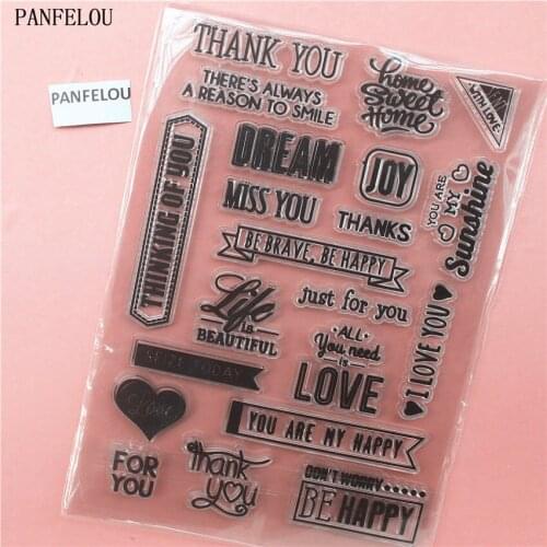 PANFELOU Classic words Transparent Clear Silicone Stamp/Seal DIY scrapbooking/photo album Decorative clear stamp sheets