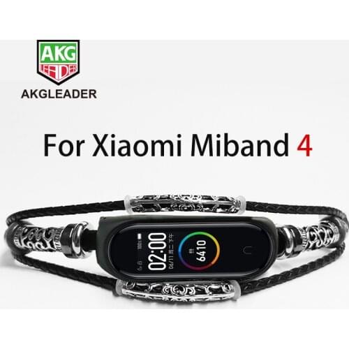 Newest For Xiaomi Miband 4 Wrist Strap Retro Genuine Leather Band Smart Watch Bracelet Wristband For Mi band 3 Leather Strap