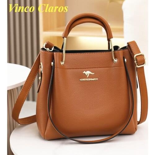 Luxury PU Leather Metal Handle Handbags Women High Quality Sling Bag Large Shoulder Crossbody Bag Designer Sac A Main Tote Brand