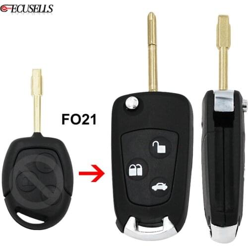 3 Button Folding Flip Remote Key Shell Case Car Key Housing For Ford Focus Festiva Ka Mondeo Transit Connect FO21 Uncut Blade