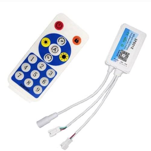 SP601E WS2812B WS2811 Music LED Controller Built In Mic Dual Signal Addressable Pixels LED RGB Strip Light VIA App DC5V-24