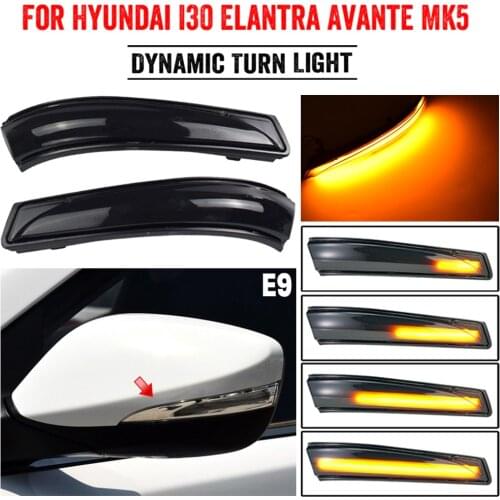 For Hyundai Elantra GT Avante MK5 MD UD 11-15 Veloster i30 GD LED Dynamic Side Mirror Indicator Blinker Sequential Light