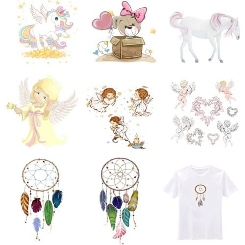 Iron-on Transfers for Clothing Patches for Clothes Cute Stickers Diy Angel Patch Flex Fusible Transfer Vinyl Adhesive Stripe I