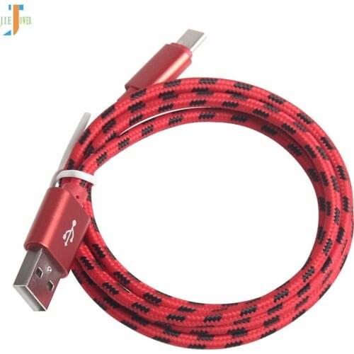 500pcs/lot USB Type C Cable for Samsung Galaxy Note8 S8 Fast Charging Cable Nylon Lattice Braided Type-C USB Cable for Oneplus 6