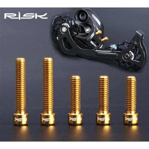 RISK Brand 5 pcs/set Bike Front / Rear Derailleur Bolts M4 *13.5 / 20 mm for MTB Bicycle XT Shift Adjustment Bolts