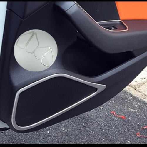 Car Door Stereo Speaker Decorative Frame Cover Trim Stainless Steel Audio Speakers Decal Strips 4pcs For Audi A3 8V 2013-2018