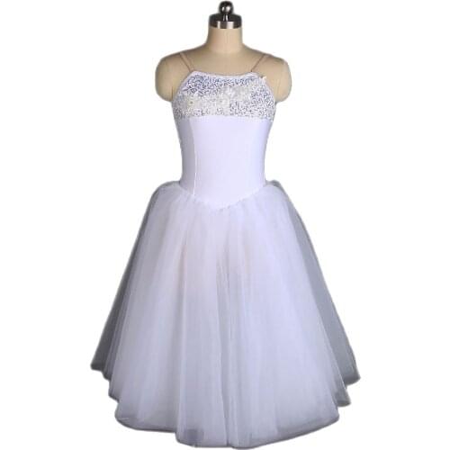 Camisole Ballet Dance Tutu White Spandex Leotard Dress Romantic Tutus for Adult Girls Performance Stage Costume 11 Sizes 20135