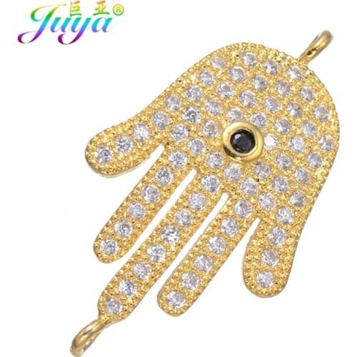 Gold/Rose Gold Hamsa Hand OF Fatima Charm Connectors Accessories For Women Men Necklaces Bracelets Earrings DIY Making