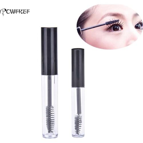 1.5/3.5ml Plastic Transparent Empty Mascara Tube Vial Container With Black Cap For Eyelash Mascara Cosmetic Storage Bottle