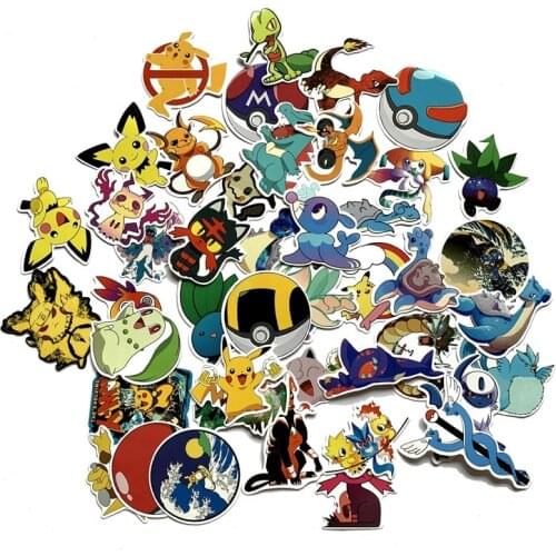 10 Sets=450PCS Pokemon Stickers Car Motorcycle Skateboard Waterproof Stickers
