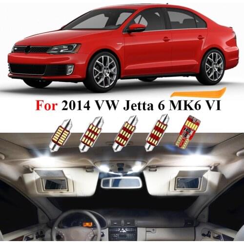 13Pcs Canbus Led Interior Light Bulbs Package Kit For 2014 VW Jetta 6 MK6 VI Map Dome Vanity Mirror Lamp White