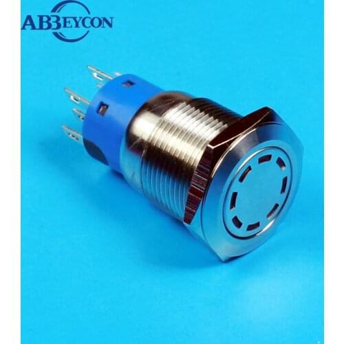 19119 Momentary 19mm power character illuninated flat head metal button switch logo switch