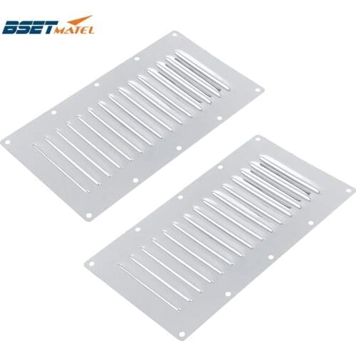 2X Stainless Steel 304 Boat Marine Rectangular Venting Panel Air Vent Louver Grille Ventilation Louvered Ventilator Grill Cover