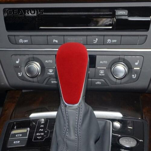 Car Styling Suede leather Interior Gear Shifter Covers Protector Trim decoration Auto Stickers For Audi A6 C7 A7 accessories