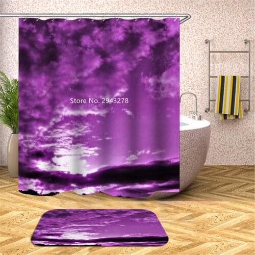 Starry Sky Series Design Waterproof Mildewproof Washable Beautiful Shower Curtain with Hook Bathroom Decoration Color Printing