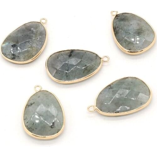 Flash Labradorites Pendant Womens Healing Stone Made Pendant Natural Agates Stone Jewelry Bracelets wholesale DIY 23x34mm