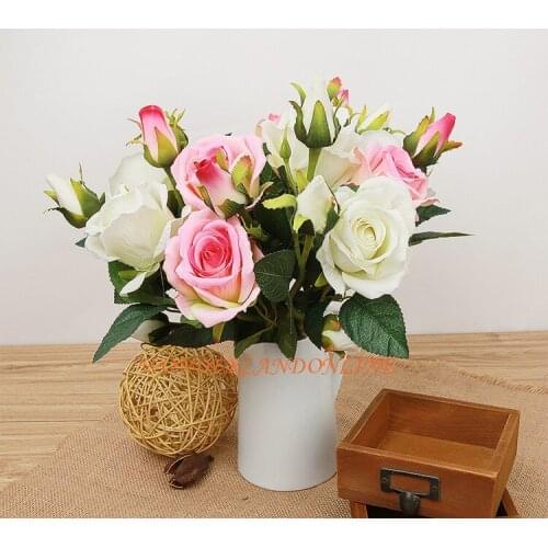 8Colors Artificial Silk Rose Single Flower For DIY Wedding Flower Bouquet Home Room Decoration